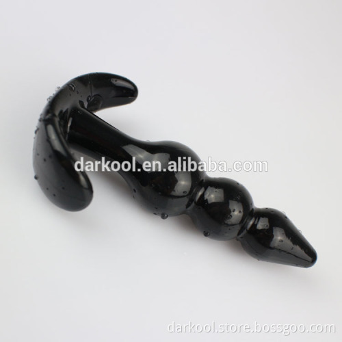 DN014/Wholesale Cheap TPE Women/Men Adult Sex Toy Anal Sex Butt Plug Black Beads